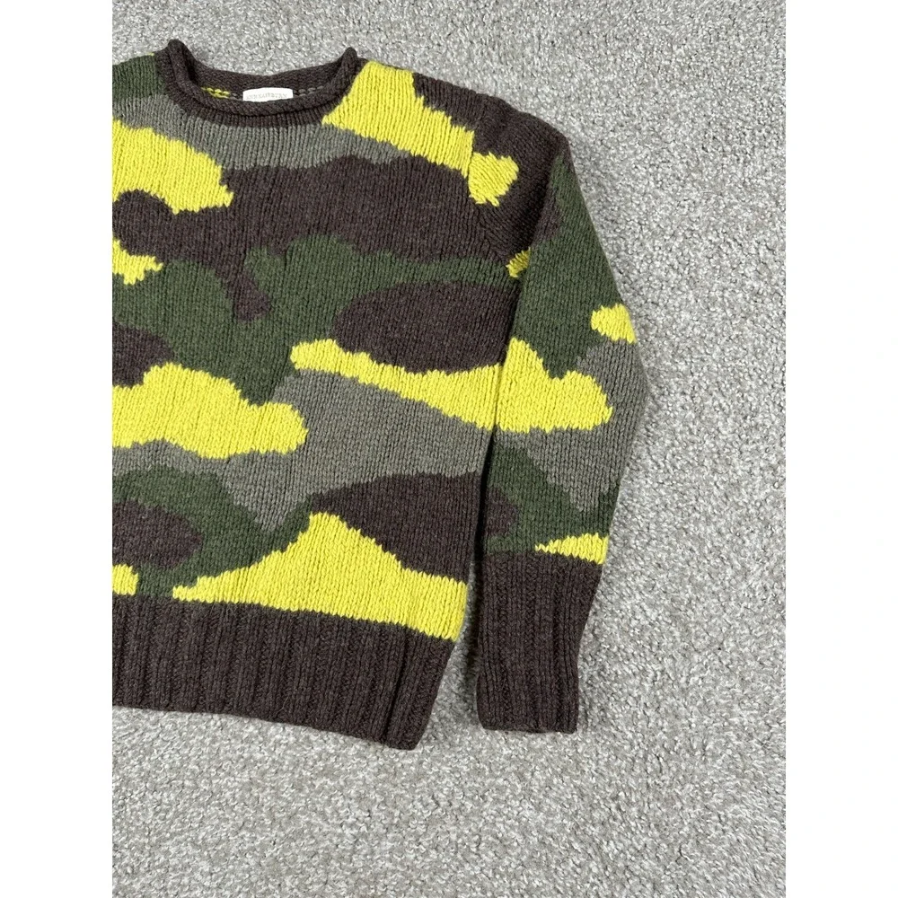 Ann Mashburn Sweater Womens Medium Brown Green Camo Wool Blend Chunky Knit - Picture 3 of 9